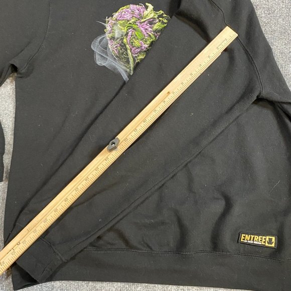 Entree Mens Sweatshirt L Black Bud Heart Pot Weed USA Made - Picture 6 of 9